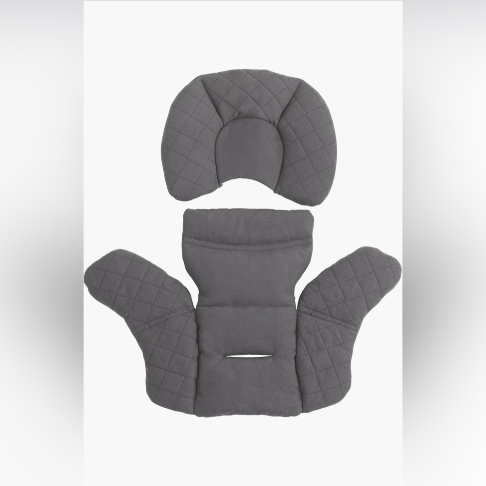 Gray Quilted Infant Stroller Insert with Head Support
